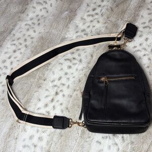 Black Leather Crossbody Bag